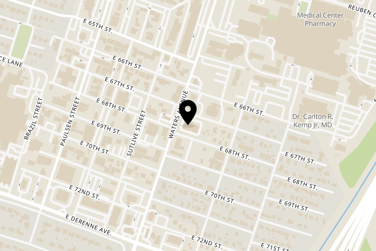 Map showing the location of Barnes Restaurant on 5320 Waters Ave in Savannah